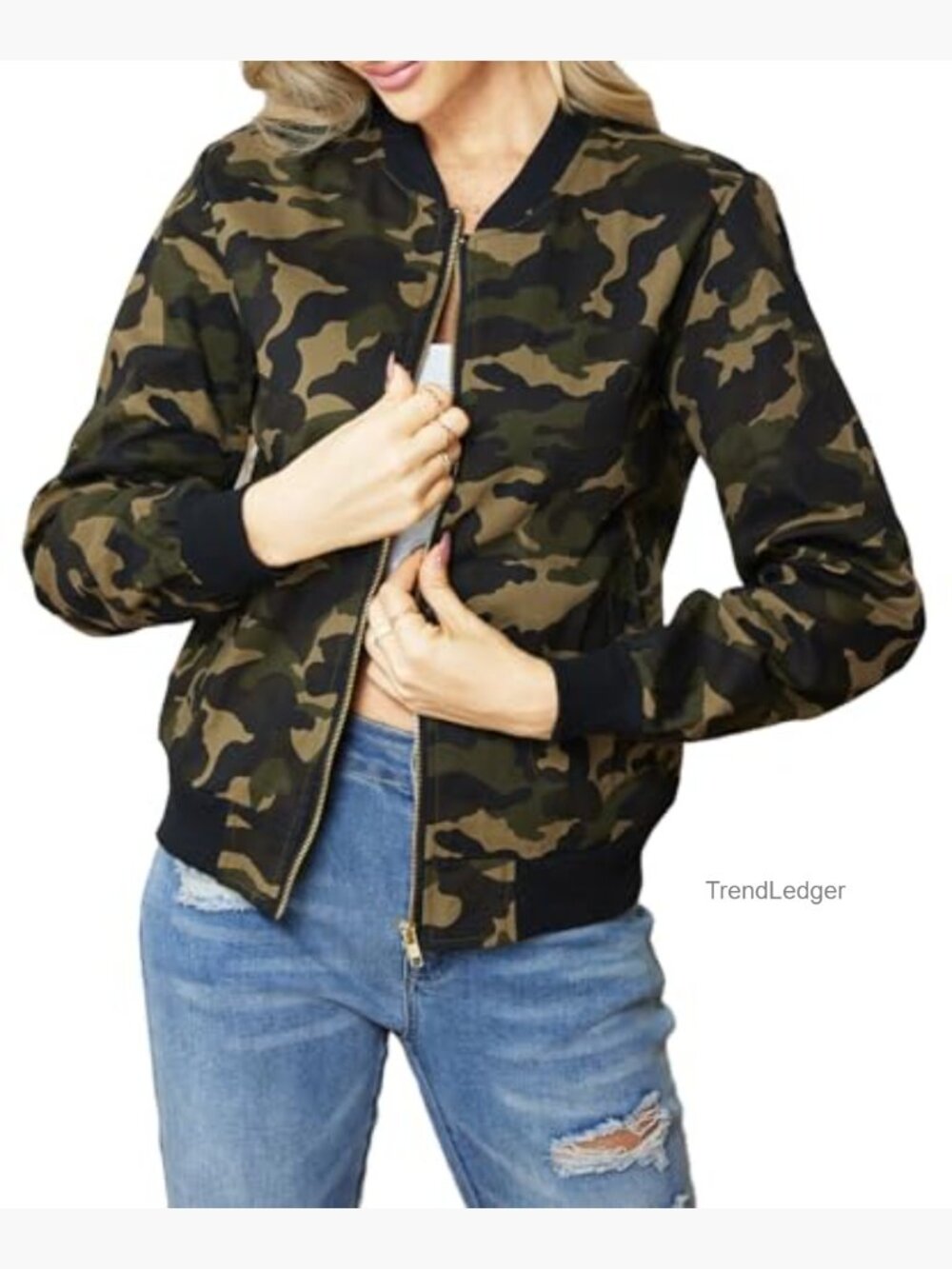 Casual Long Sleeve Lightweight Full Zip Up Coat with Pockets - Picture 3 of 7